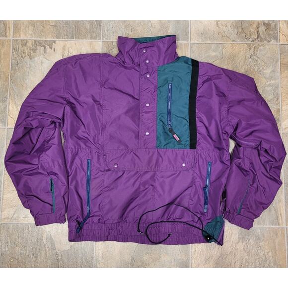 Vintage Sierra Sport Pullover Jacket L Teal Purple 90s Ski Retro Trailcore - Picture 1 of 16